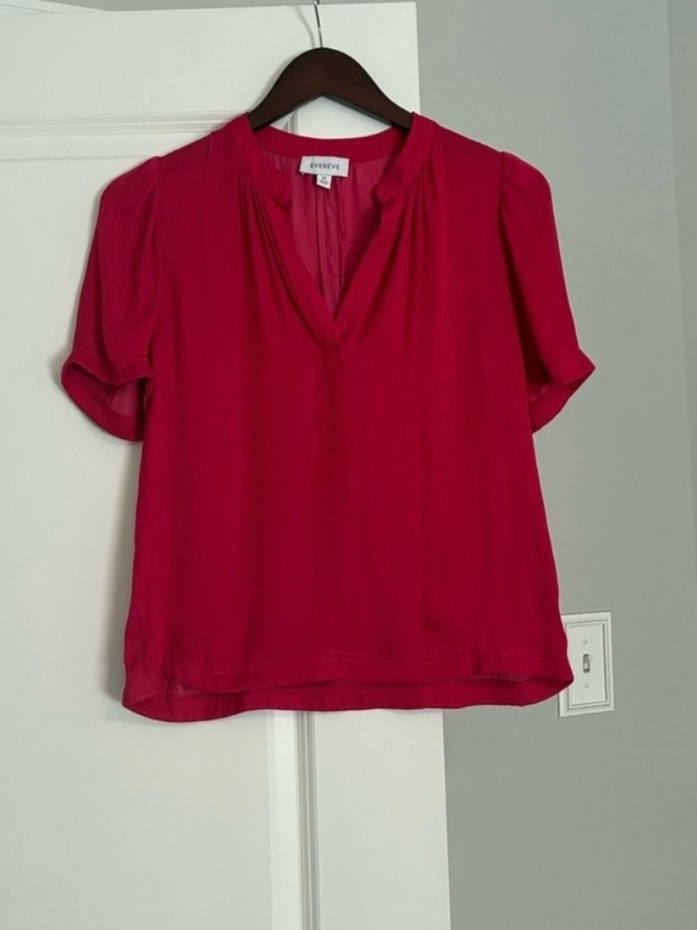 Evereve Zoe Satin Pink Flutter Top